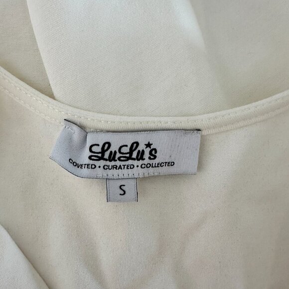 Lulus White Deep V-neck A-Line Sleeveless Lined Dress Size S - Picture 6 of 7